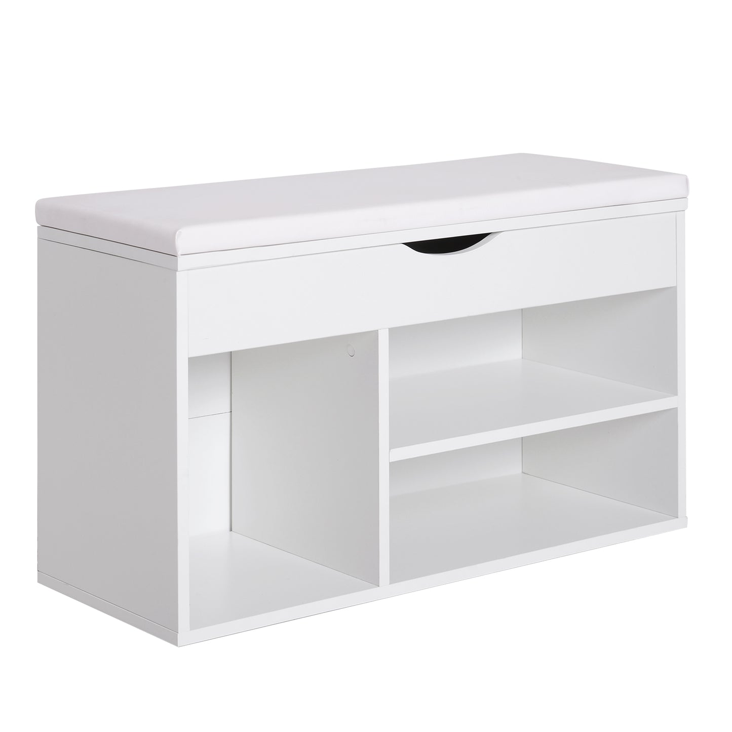 HOMCOM Shoe Cabinet, 80Lx30Wx47H cm, Particle Board-White