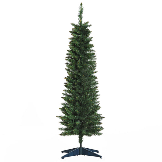 HOMCOM 5FT Artificial Christmas Pine Tree W/Plastic Stand-Green