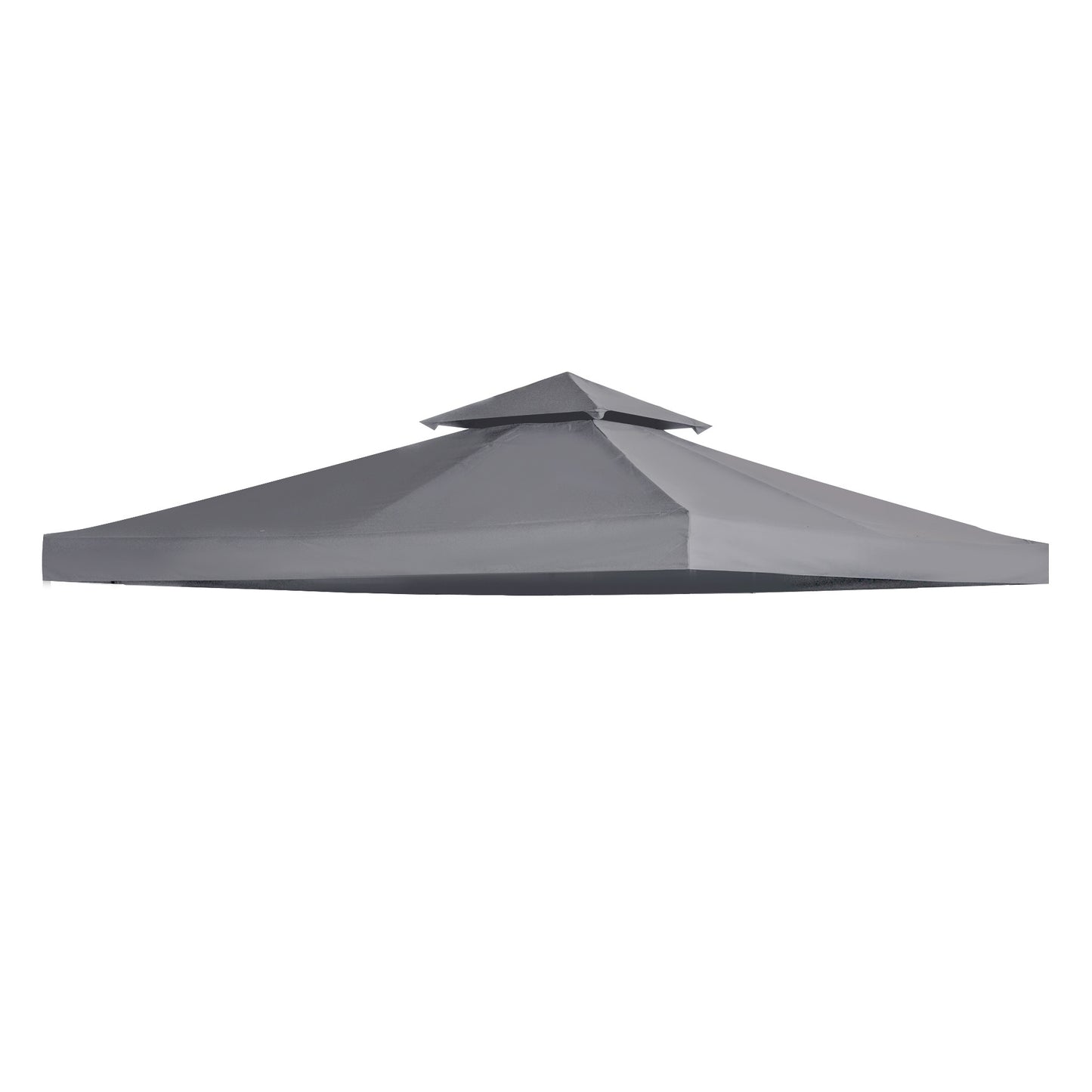 Outsunny 3(m) Gazebo Top Cover Double Tier Canopy Replacement Pavilion Roof Deep Grey