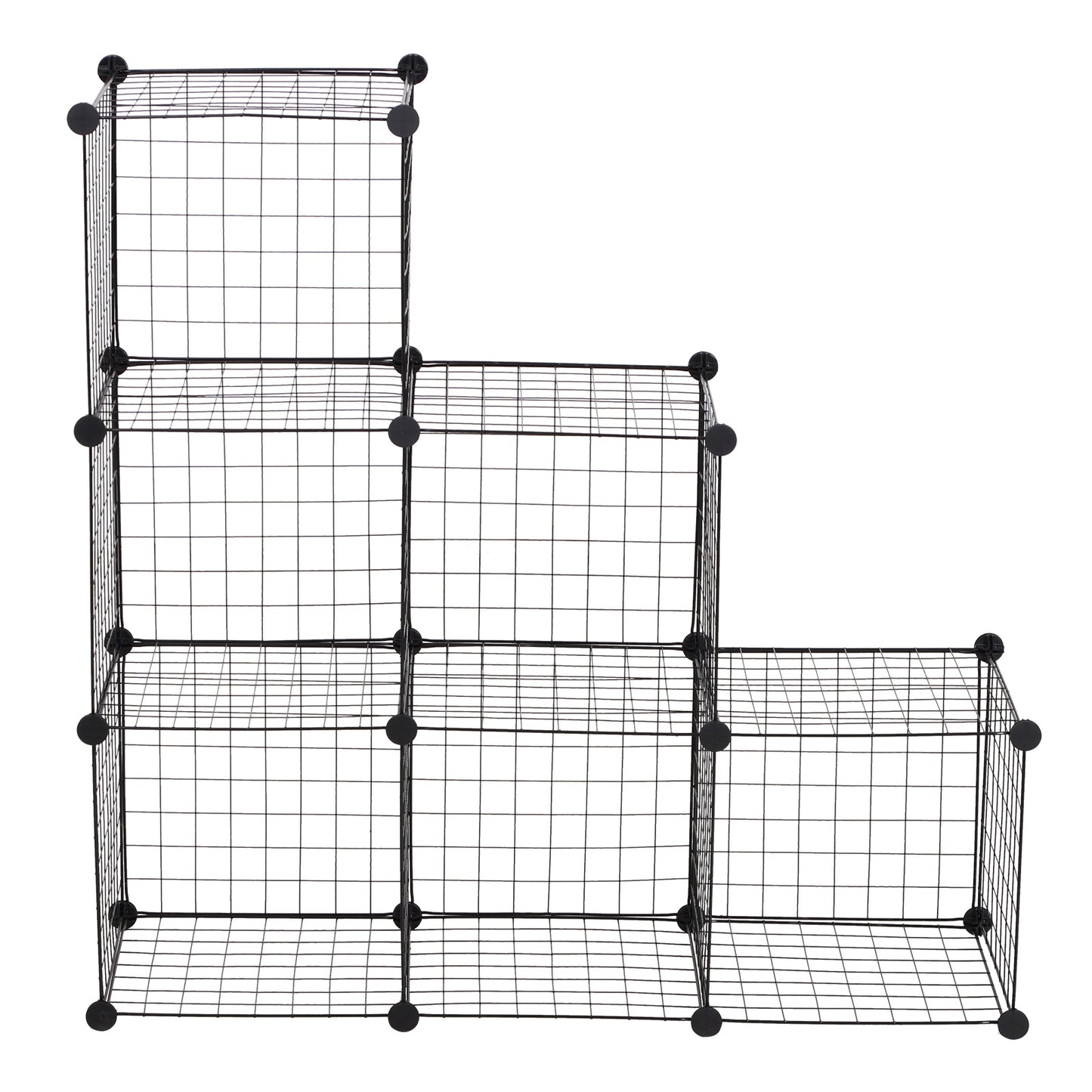 HOMCOM DIY 6 Cube Wire Storage Cabinet Organiser, 111L x 37W x 111Hcm-Black