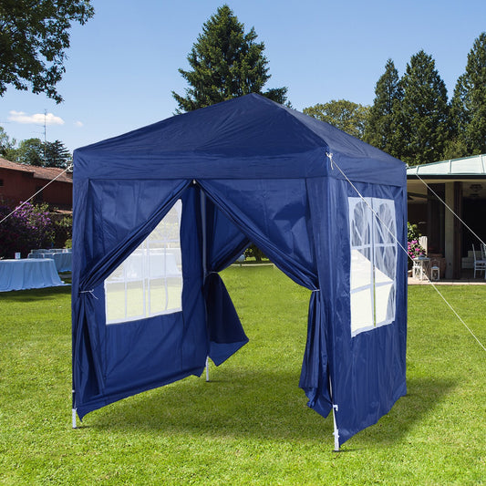 Outsunny Pop Up Gazebo, 2x2 m-Blue