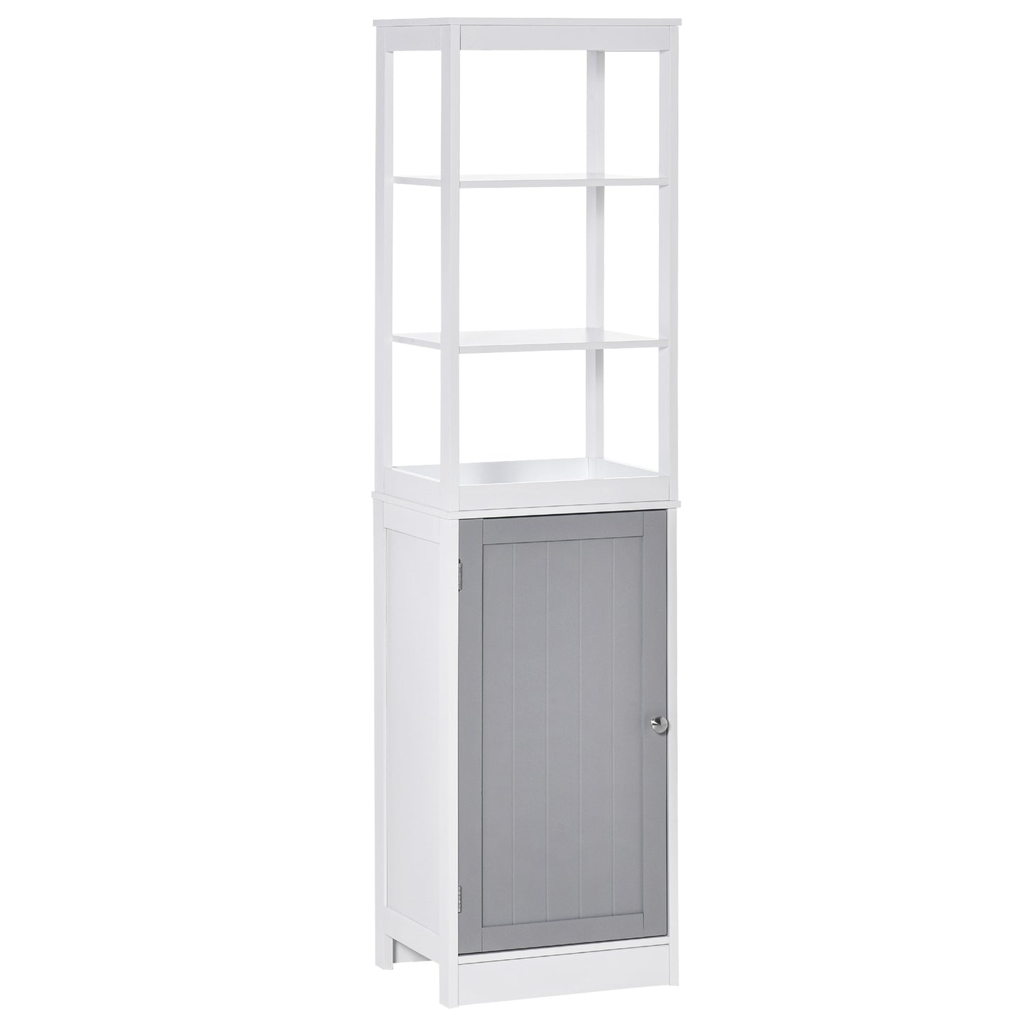 kleankin Bathroom Storage Cabinet Thin Storage Organizer with Door and Shelves