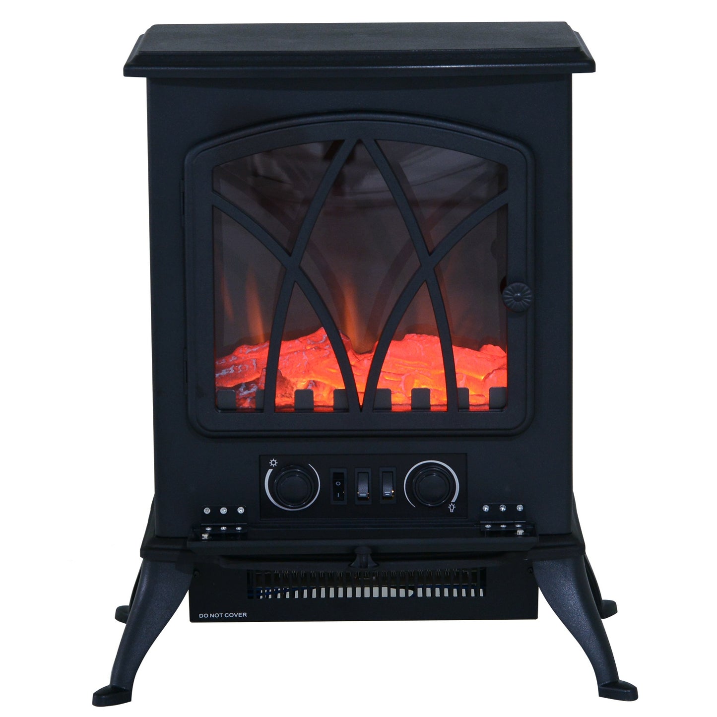 HOMCOM 1850 W Flame Effect Electric Fireplace-Black