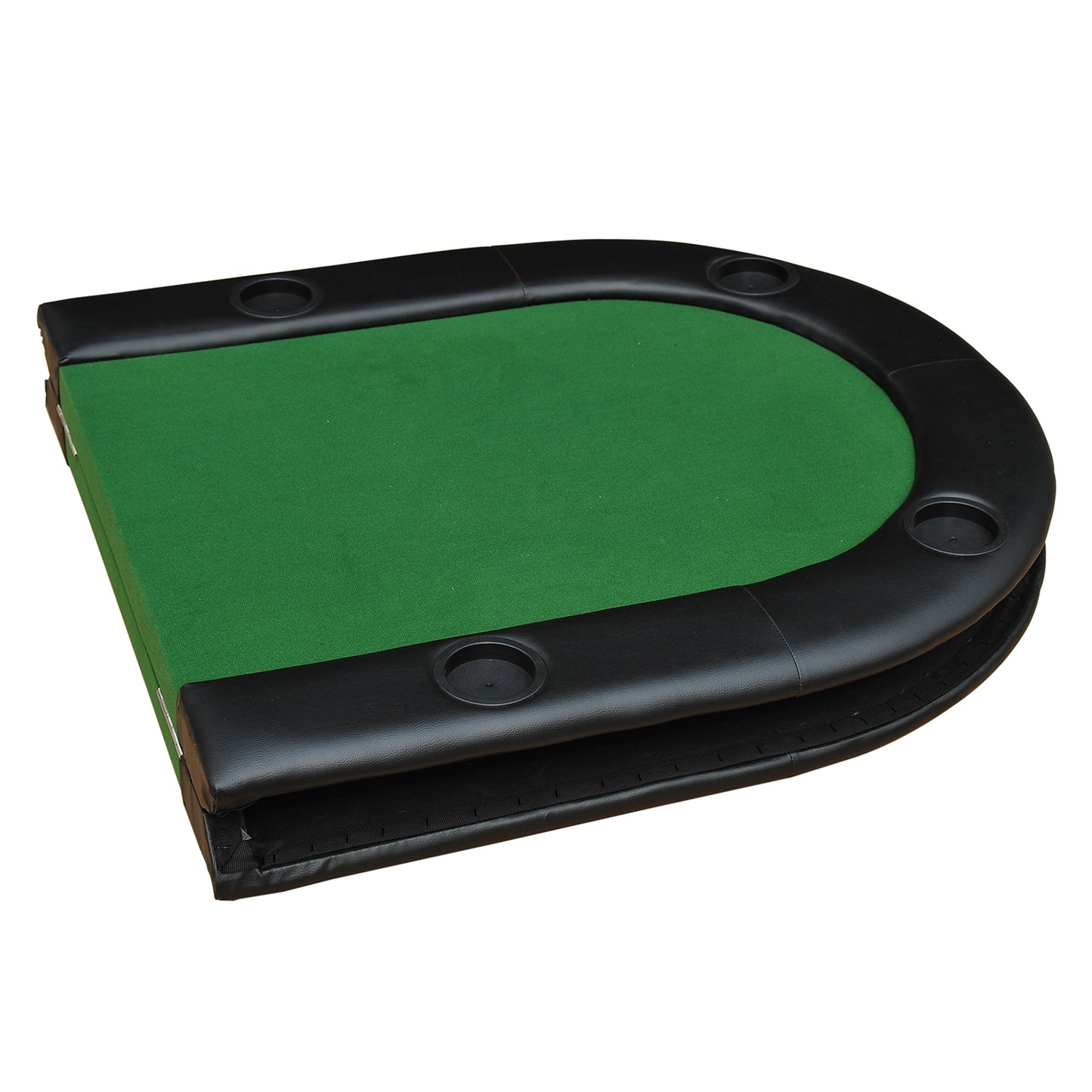 HOMCOM Poker Table 1.85m Folding Top for 8 Players Casino with Chip Trays Drink Holders