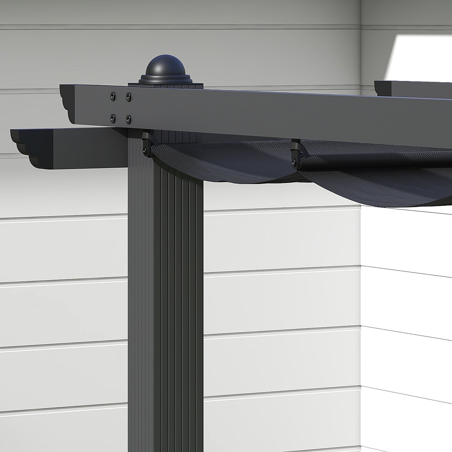 Outsunny 3 x 3(m) Aluminium Pergola, with Retractable Roof - Dark Grey