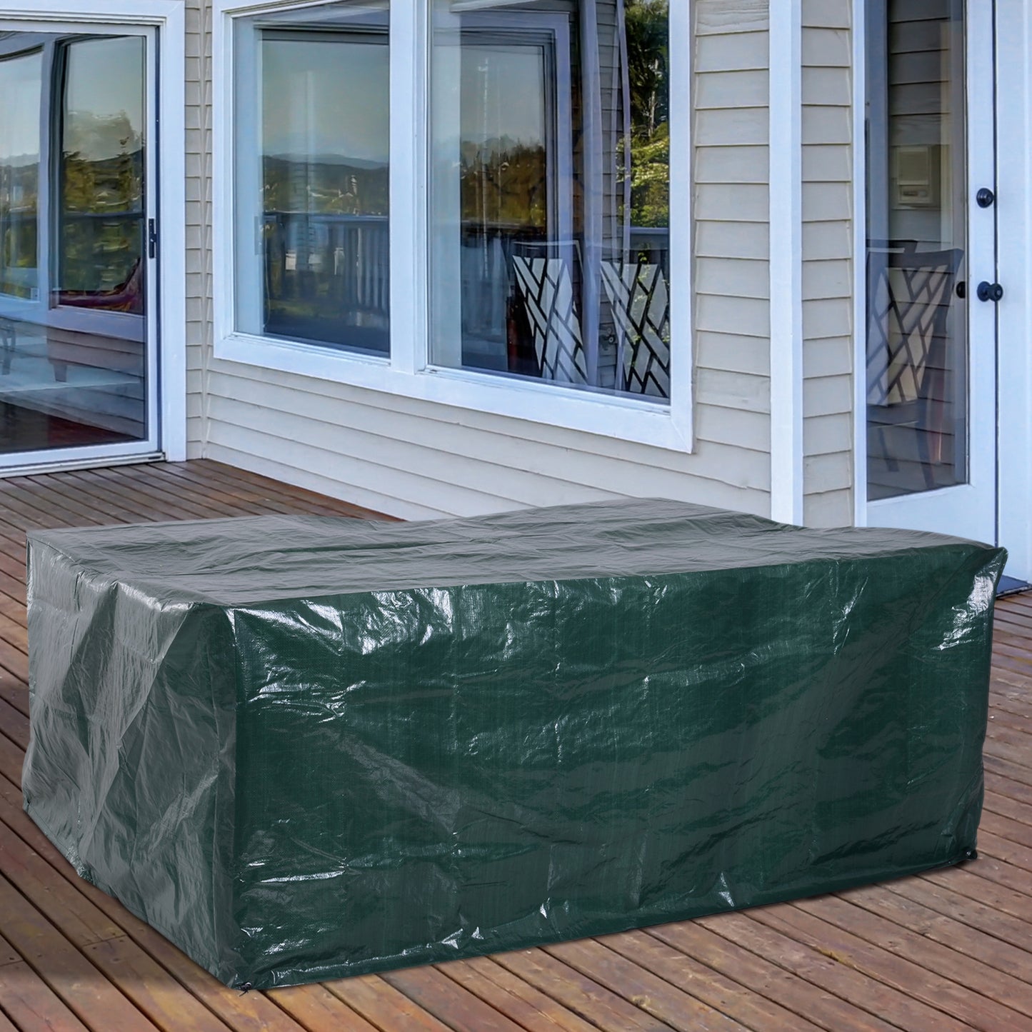 Outsunny Furniture Cover, 235Lx190Wx90H cm, PE-Dark Green