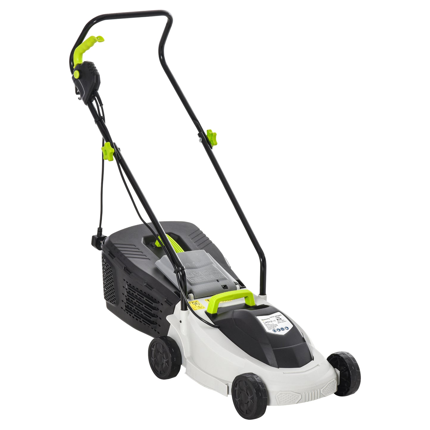 Outsunny Electric Rotary Lawnmower w/ 32cm Cutting Width, 25L Grass Box, Height Adjust