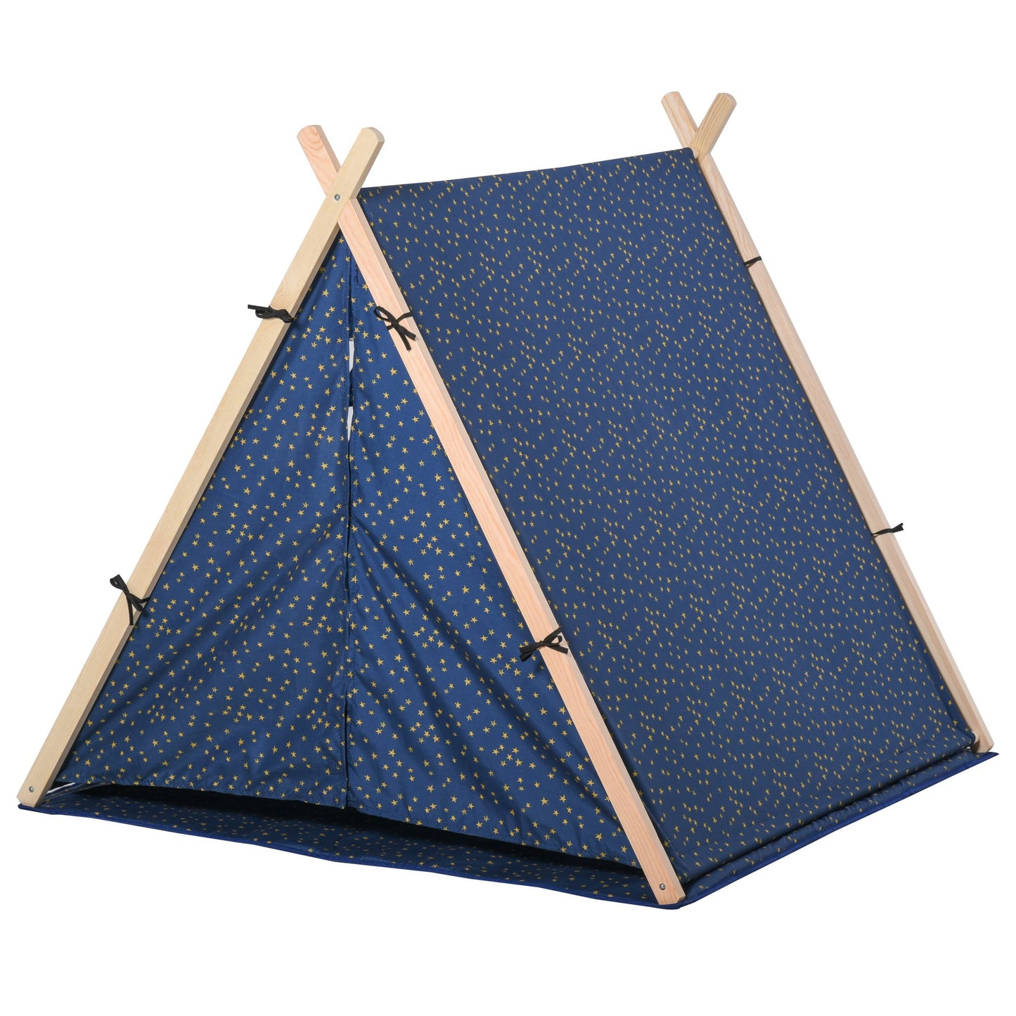 HOMCOM Kids Teepee Play Tent Foldable Playhouse for Boy Girls w/ Mat Pillow Carry Bag