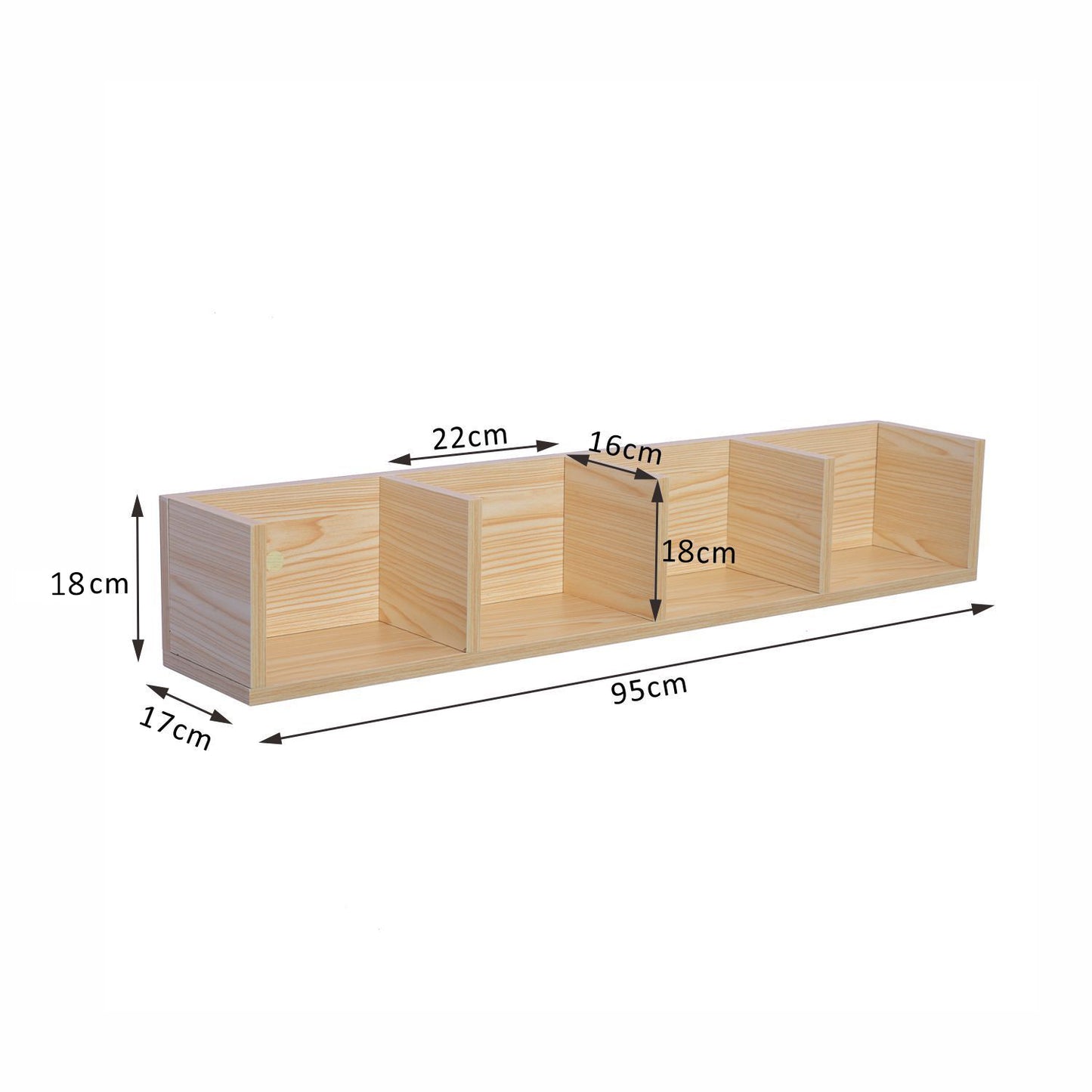 HOMCOM 95Lx17Wx16.5H cm Multi-Media Storage Wooden Shelf