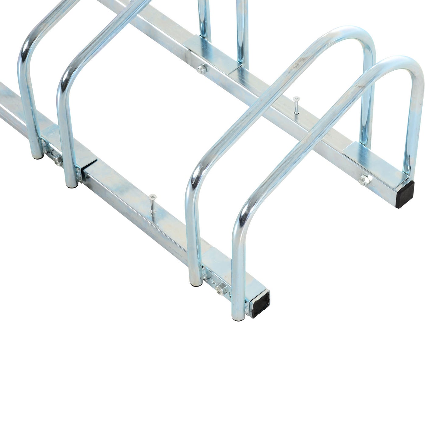 HOMCOM 5-Bike Floor Parking Stand-Silver