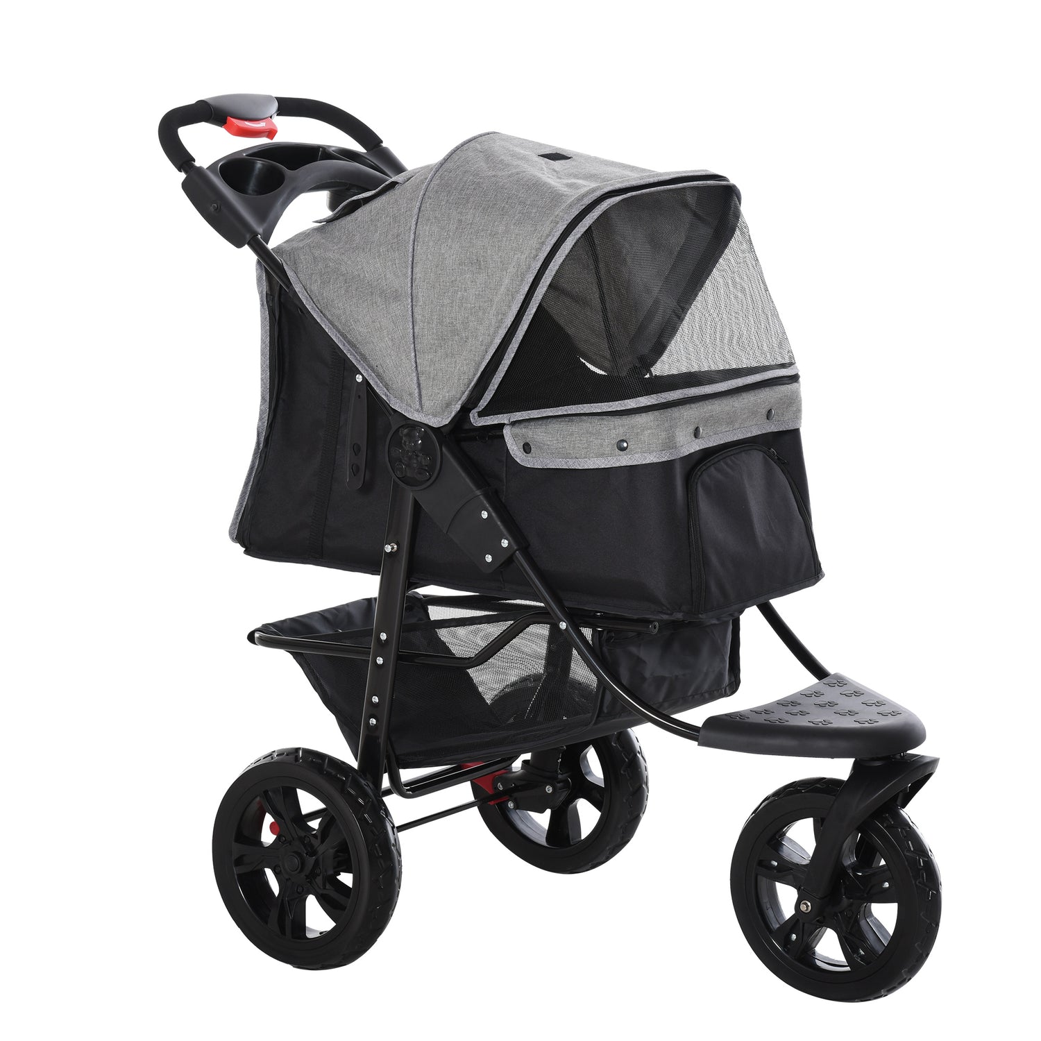 hauck pet stroller PawHut Folding 3 Wheel Pet Stroller Travel w/ Adjustable Canopy Storag – mhstar.co.uk