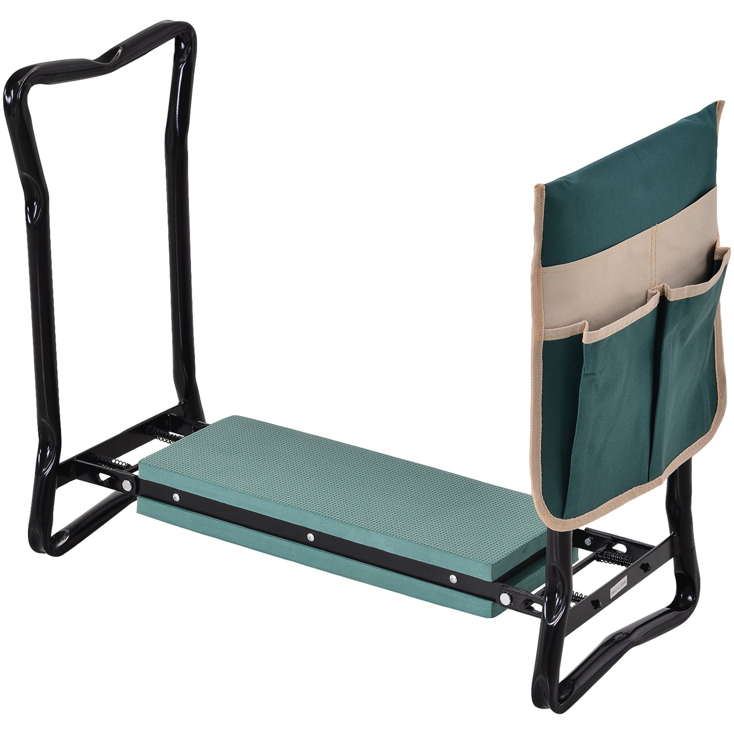 Outsunny Steel Frame Gardening Kneeler Seat w/ Pouch Green