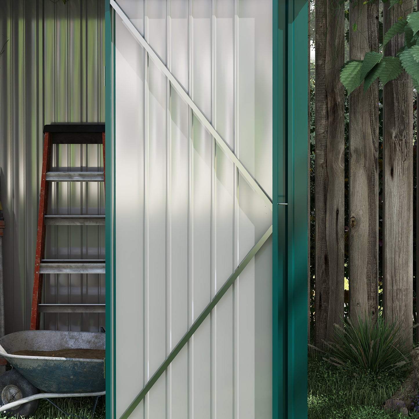 Outsunny Outdoor Storage Shed Garden Metal Storage Shed w/ Single Door for Garden Patio Lawn 5.3ft x 3.1ft Green