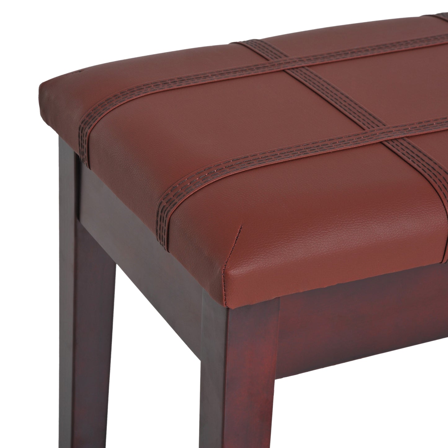 HOMCOM Piano Bench, PU Leather, 75Lx35Wx49H cm-Brown