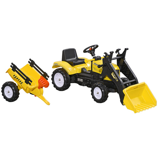HOMCOM Kids Pedal Go Kart ExcavatorYellow