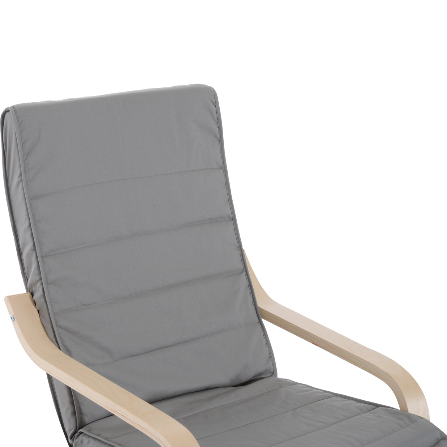HOMCOM Deck Lounge Chair Garden Recliner Black Creamy White Adjustable