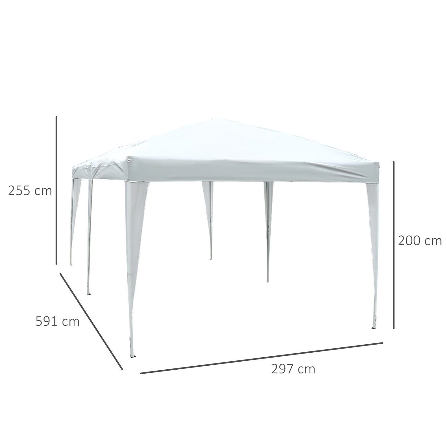 Outsunny 3 X 6M Heavy Duty Waterpoof UV Resistant Pop Up Gazebo Canopy Marquee Party Tent Wedding Awning-White