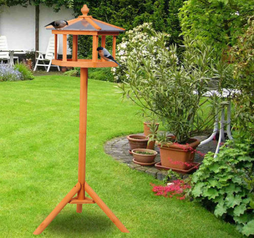 Pawhut Wooden Bird Table Feeder Station