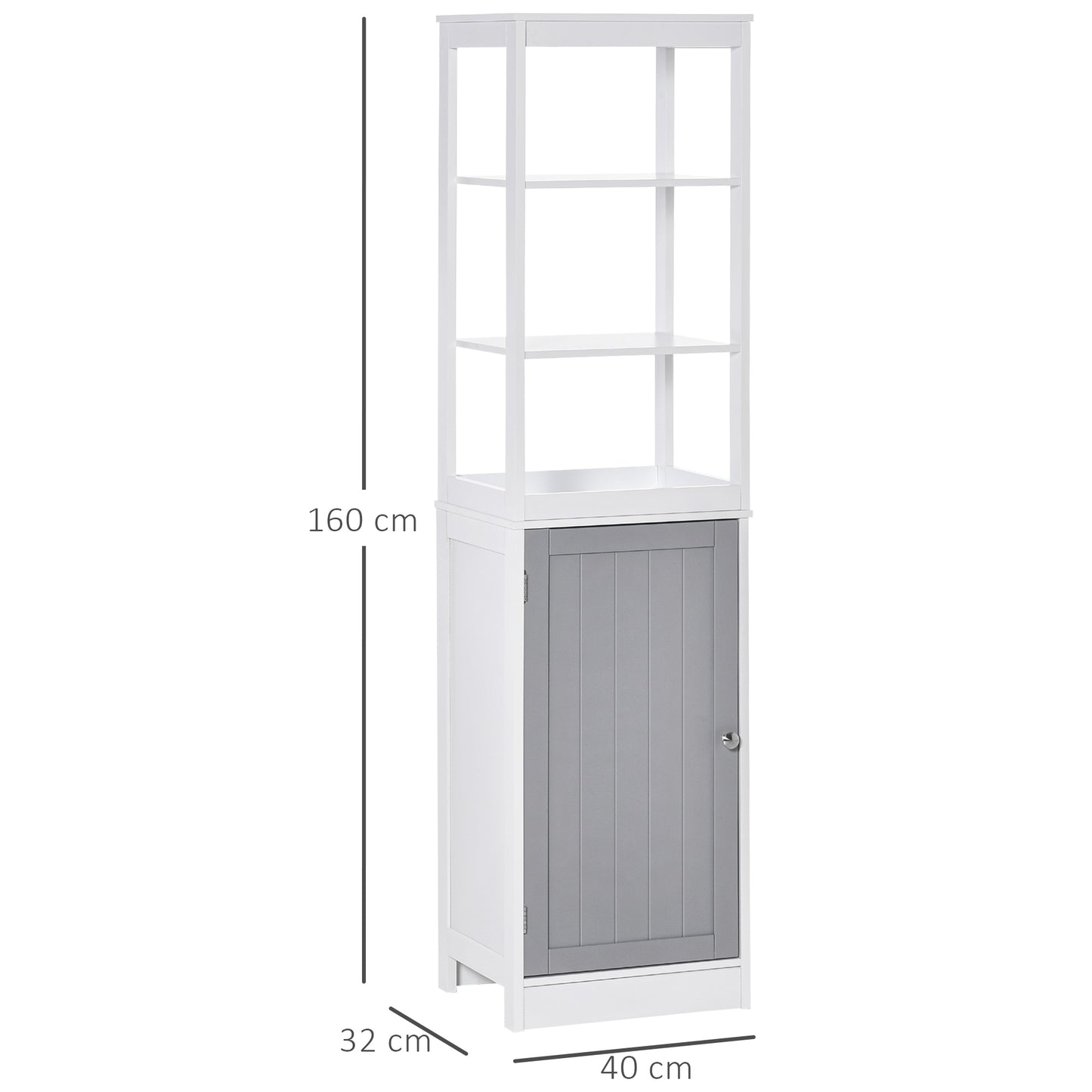 kleankin Bathroom Storage Cabinet Thin Storage Organizer with Door and Shelves