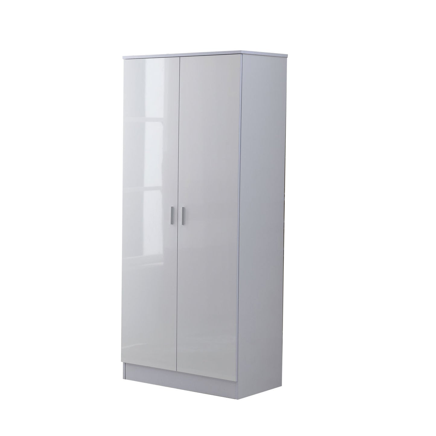 HOMCOM 3 Pc High Gloss Wardrobe Set-White