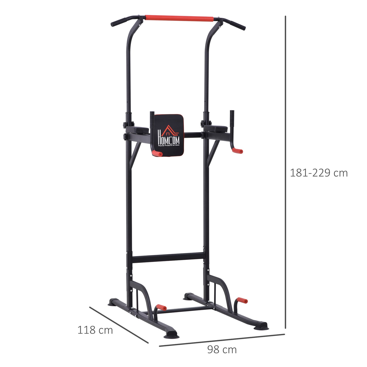 HOMCOM Pull Up Station Power Tower Station Bar Home Gym Workout