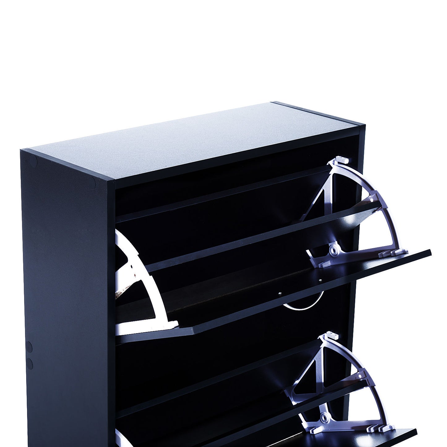 HOMCOM Shoe Cabinet, 60Lx24Dx80H cm-Black/White