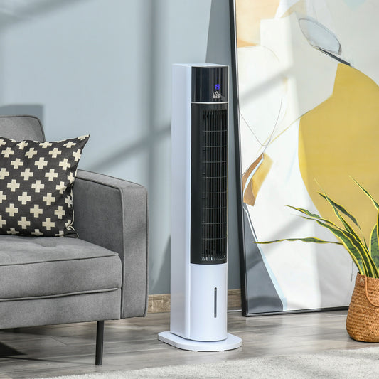HOMCOM 41" Bladeless Air Cooler, Evaporative Ice Cooling Tower Fan Water Conditioner Humidifier Unit w/ 3 Modes, Remote Controller, Timer