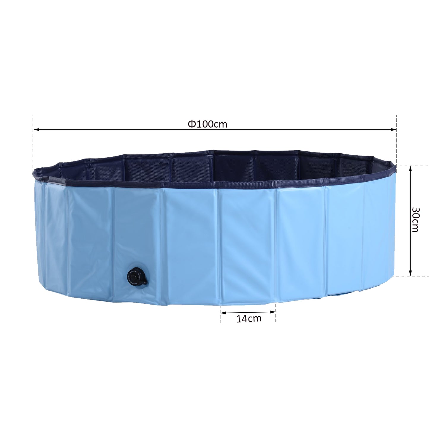 Pawhut Ã˜100x30H cm Pet Swimming Pool-Blue