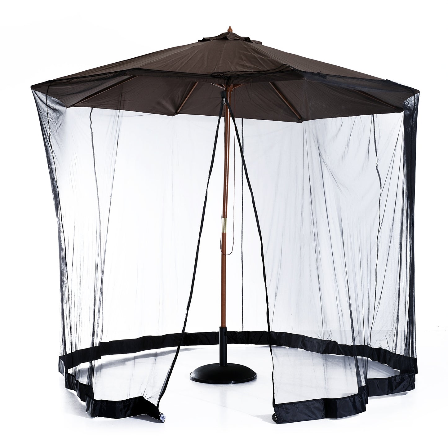 Outsunny 2.3 m Umbrella/Table Mosquito Net-Black