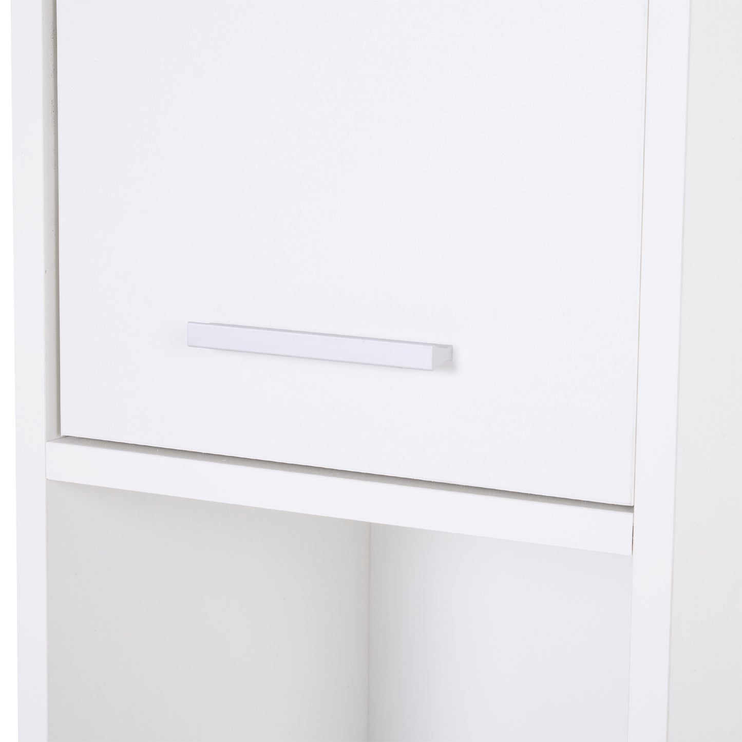 HOMCOM Particle Board Tall Freestanding Bathroom Storage Cabinet White