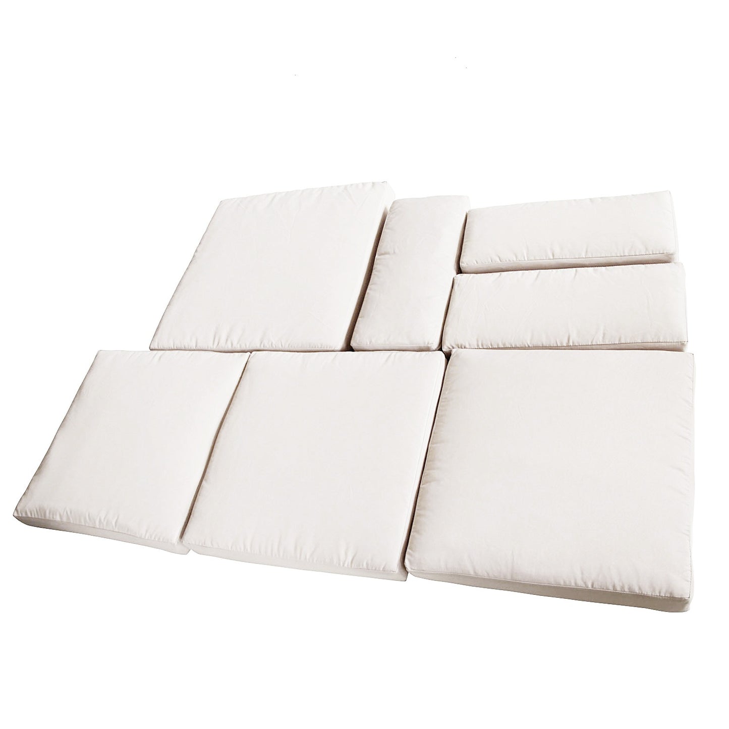 Outsunny Rattan Furniture Cushion Cover Replacement Set, 7 pcs-Cream