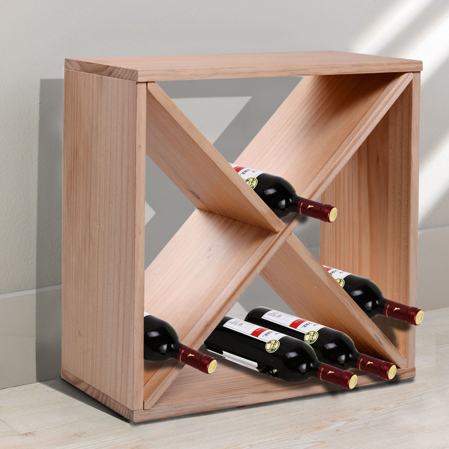 HOMCOM Stackable Wine Rack, Modular Storage Shelves, 72-Bottle