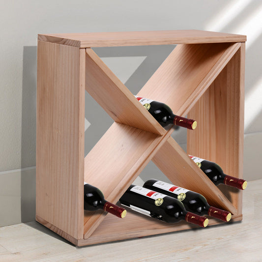 HOMCOM Wooden 24 Bottles Wine Rack