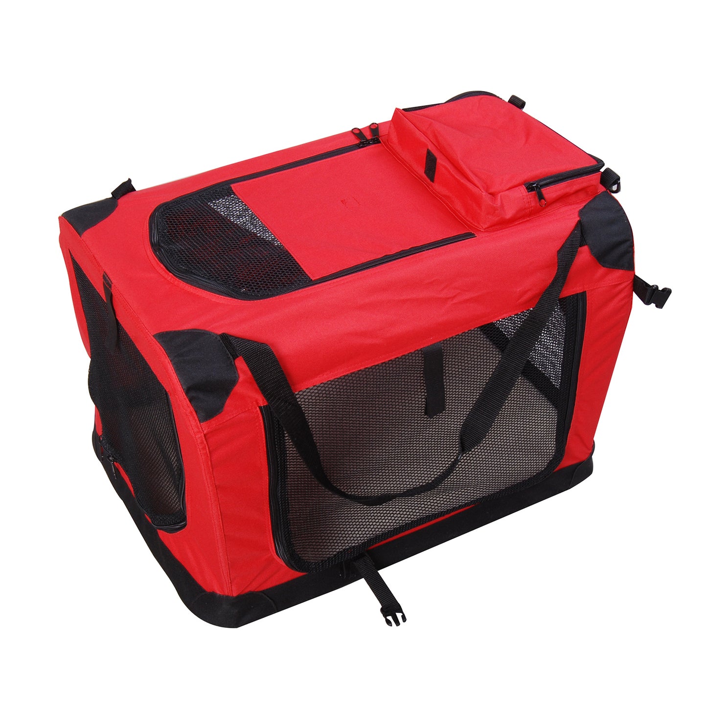 PawHut Small Pets PVC Oxford Cloth Travel Carrier w/ Mesh Windows Red