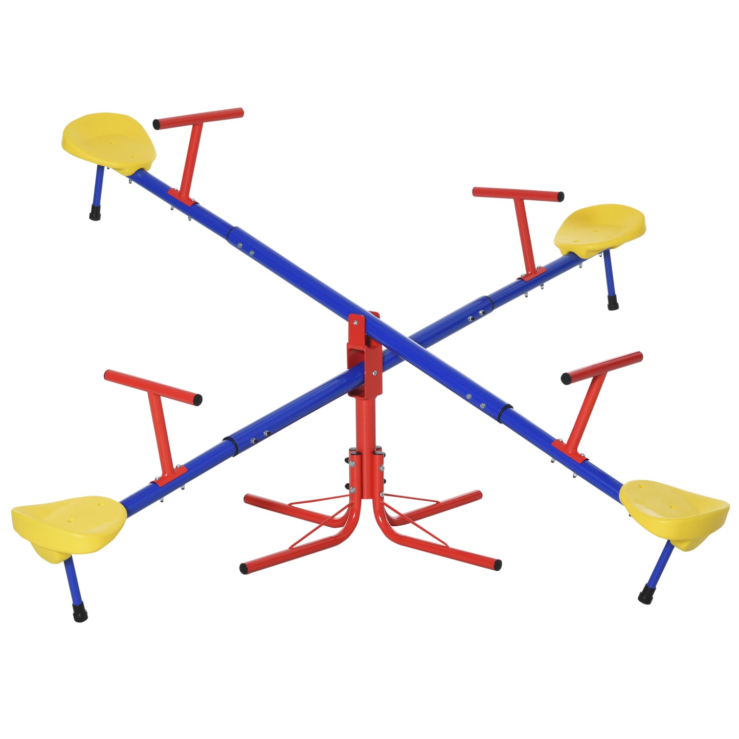 Outsunny Kids Metal Seesaw Teeter Totter Children's Playground Equipment 4 Seats