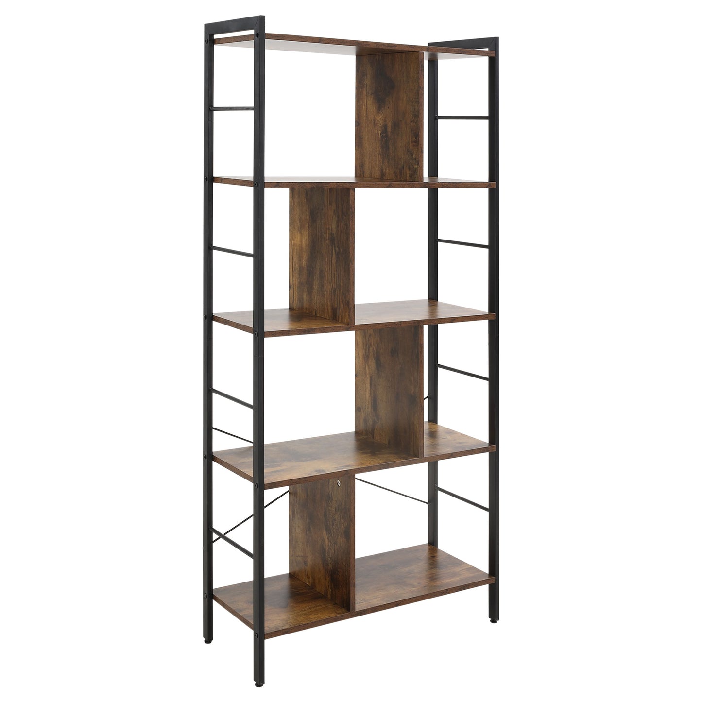 HOMCOM Storage Shelf Bookcase Closet Floor Standing Metal Frame Display Rack