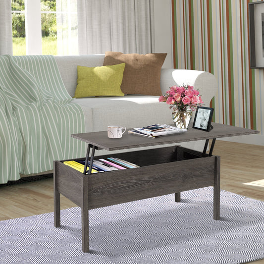 HOMCOM Particle Board Lift-Top Coffee Table Grey
