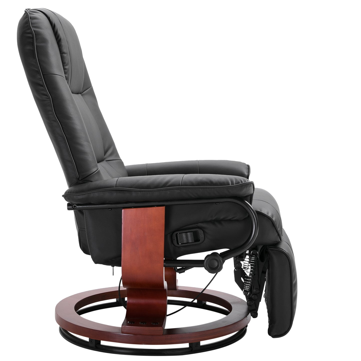 HOMCOM Recliner Chair, PU Leather, 78Wx87Dx100H cm-Black