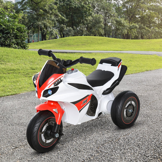 HOMCOM Toddlers 3-Wheel Plastic Motorcycle Push Walker Red/White