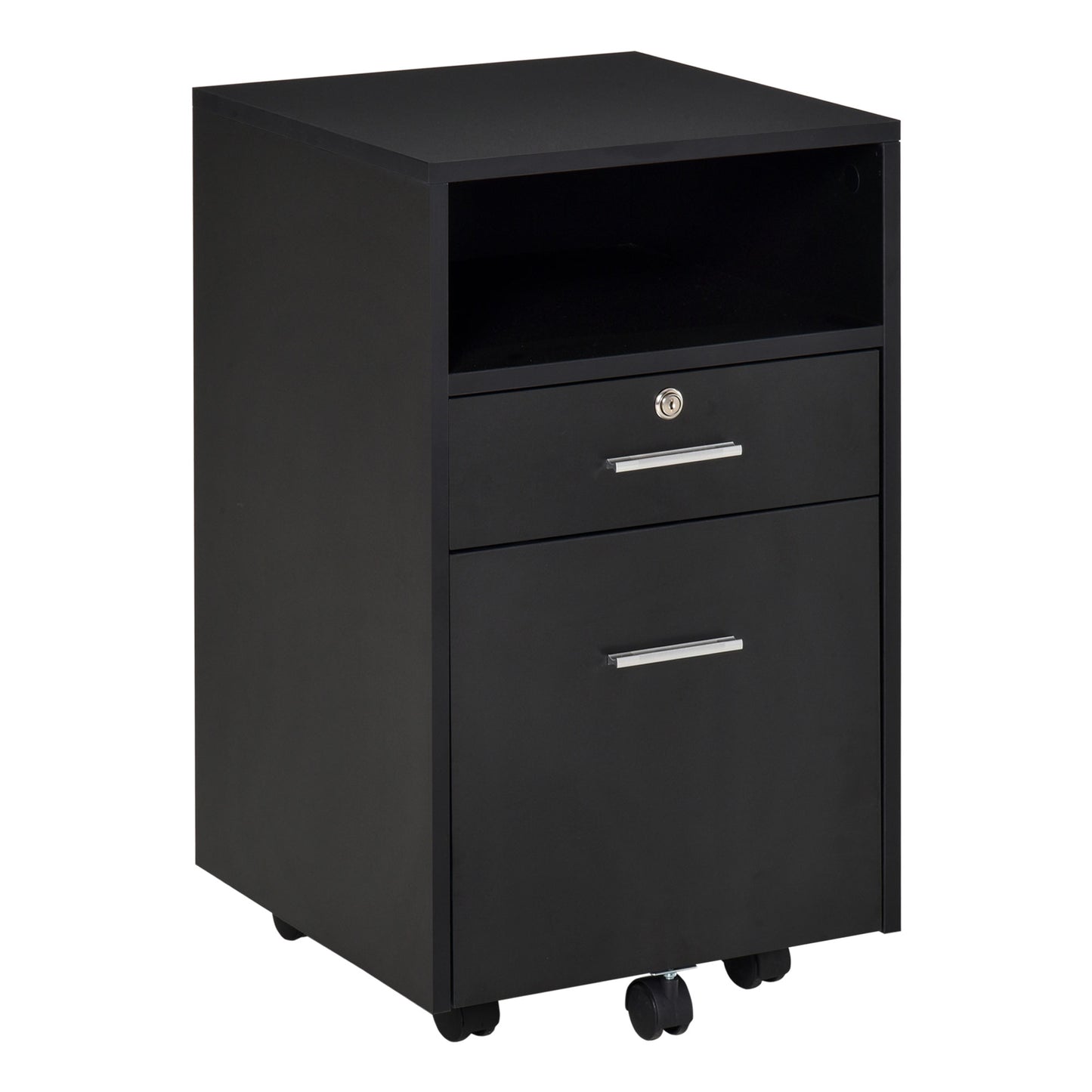 Vinsetto Mobile File Cabinet Home Filing Furniture w/ Lock, Adjustable Partition