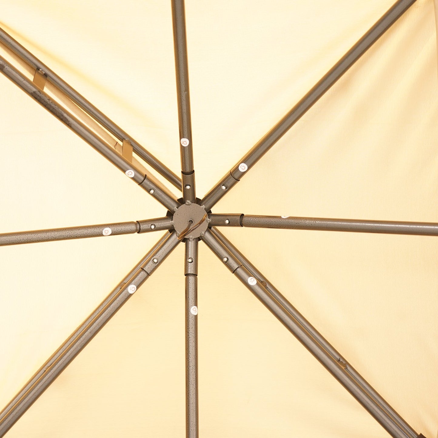 Outsunny 3.2m x 3.2m Vented Roof Steel Frame Gazebo Beige