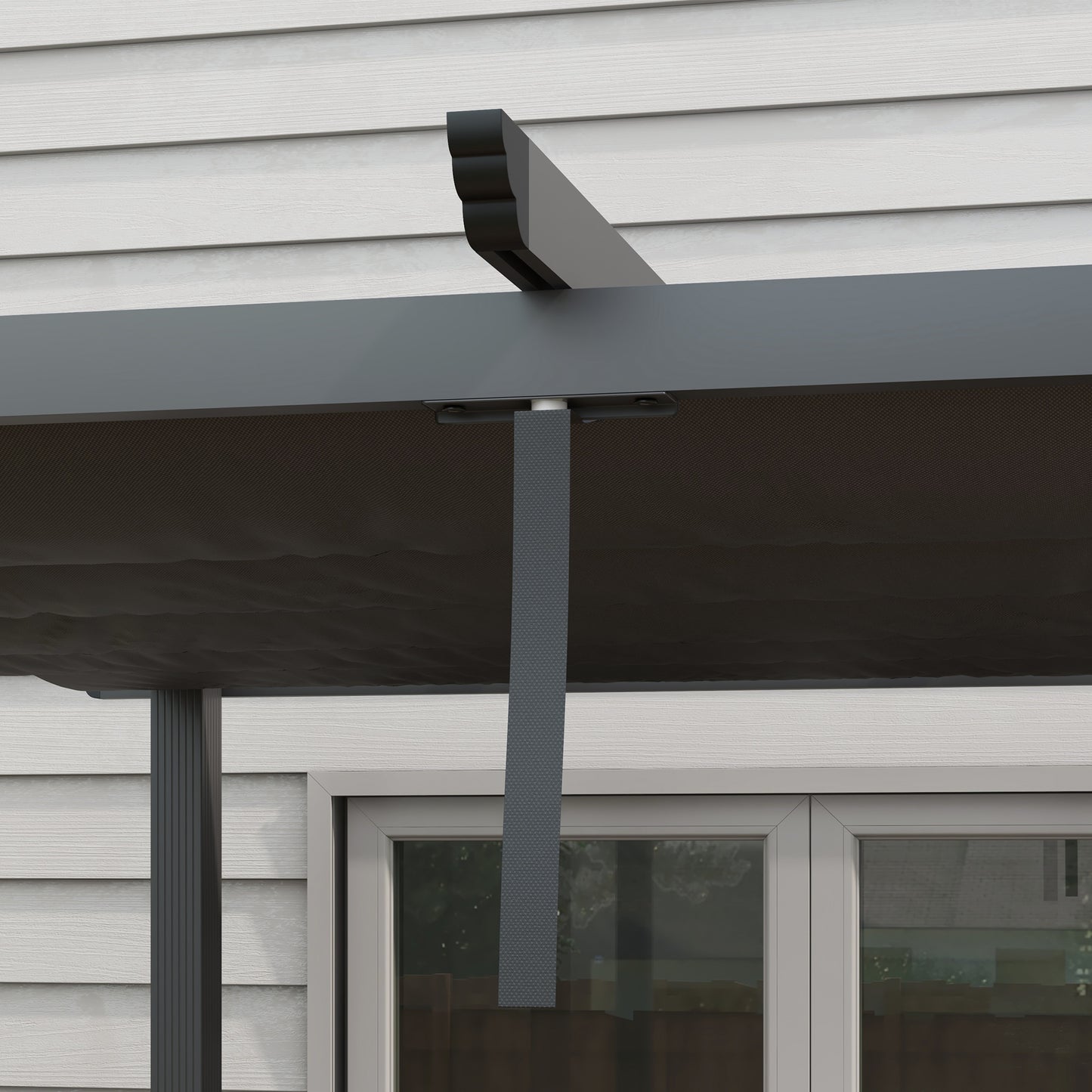 Outsunny 3 x 3(m) Aluminium Pergola, with Retractable Roof - Dark Grey