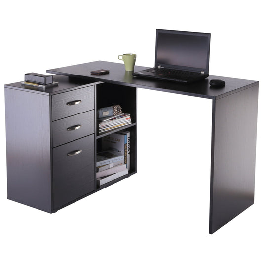 HOMCOM Computer Desk, L Shape-Black