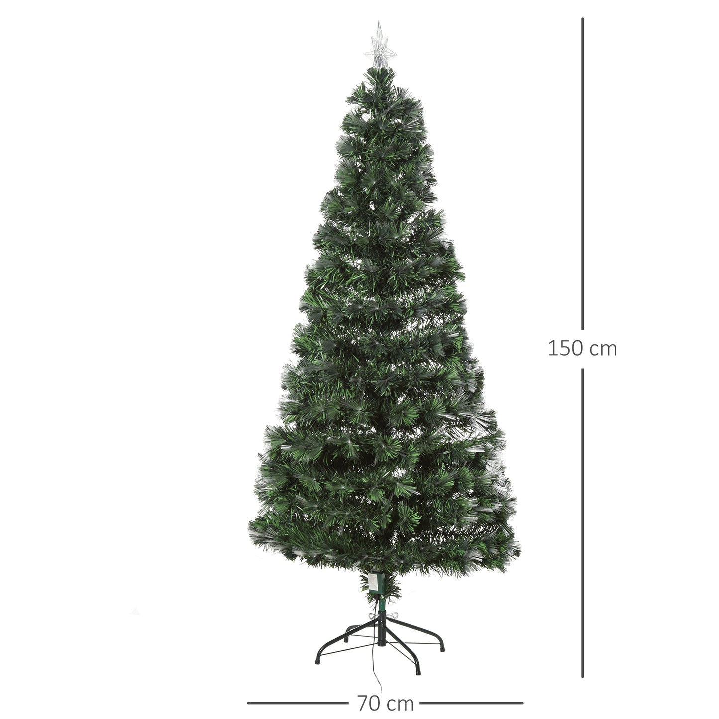 HOMCOM 5ft Artificial Pre-Lit PVC Christmas Tree Green