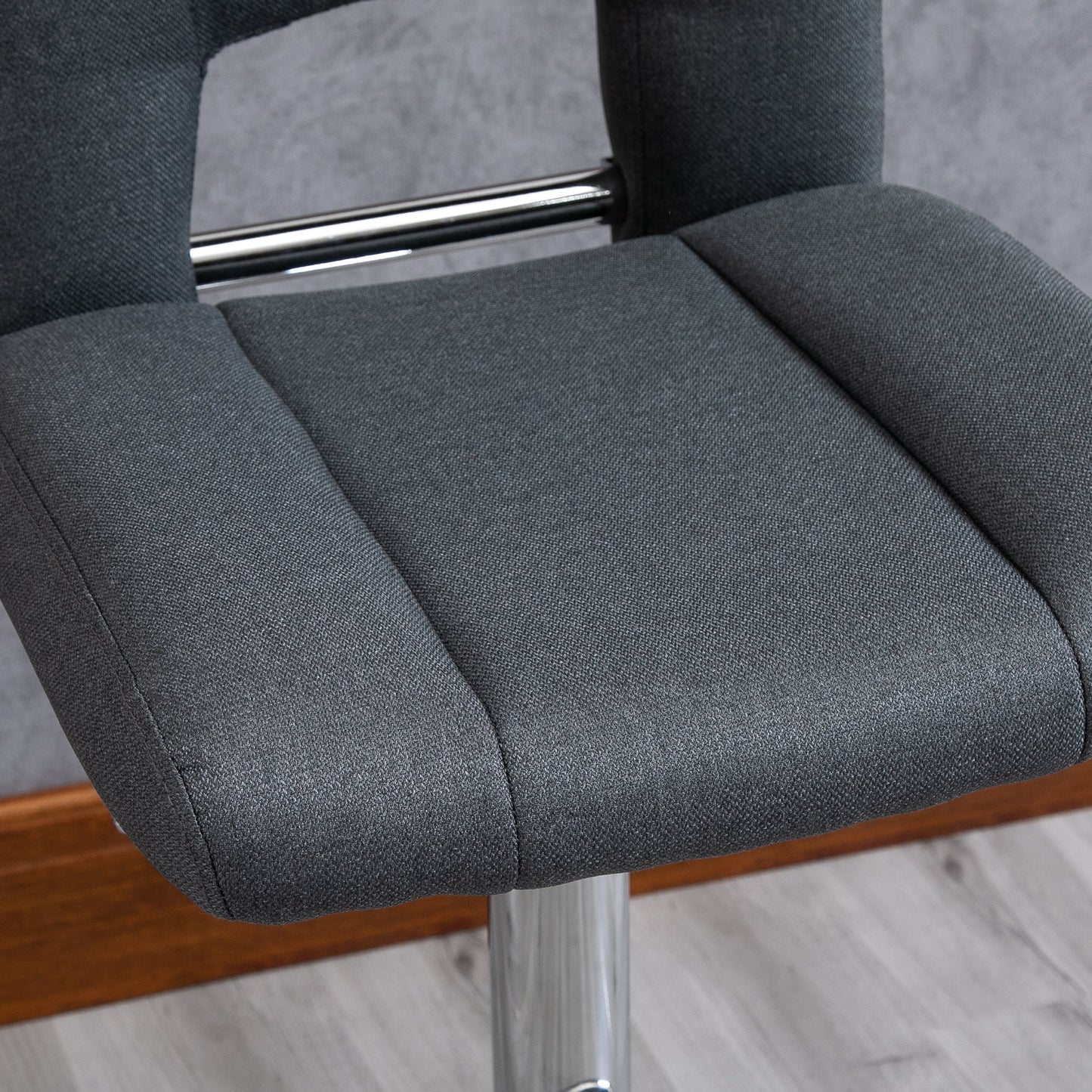 HOMCOM Modern Fabric Bar stool Armless Adjustable Height with Swivel Seat, Set of 2