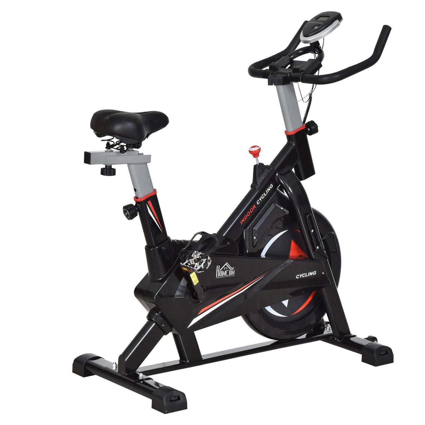 HOMCOM Steel Stationary Bike 5-Level Exercise Bike w/ LCD Monitor