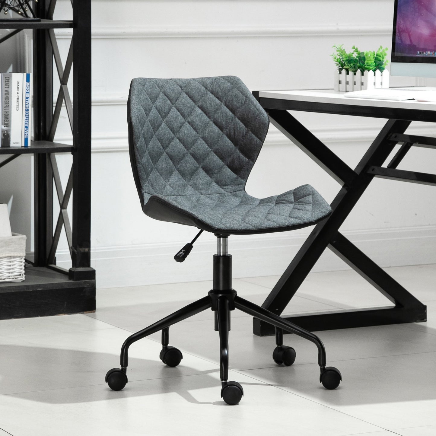 HOMCOM Rhombic design Adjustable Chair Grey