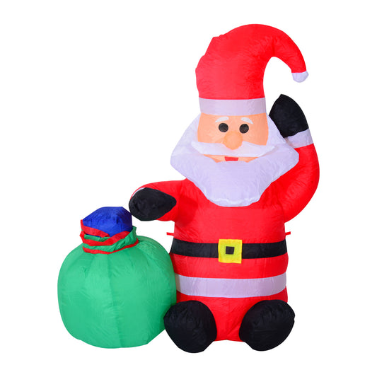 HOMCOM Inflatable Blow up Christmas Santa Claus 120cm LED