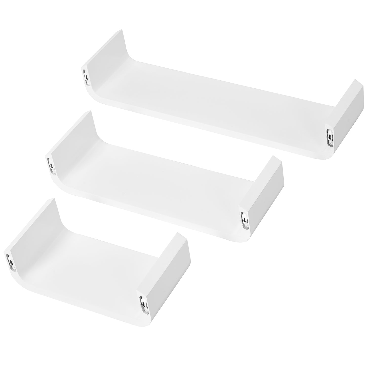 HOMCOM 3 pcs U Shaped Shelves Set-White