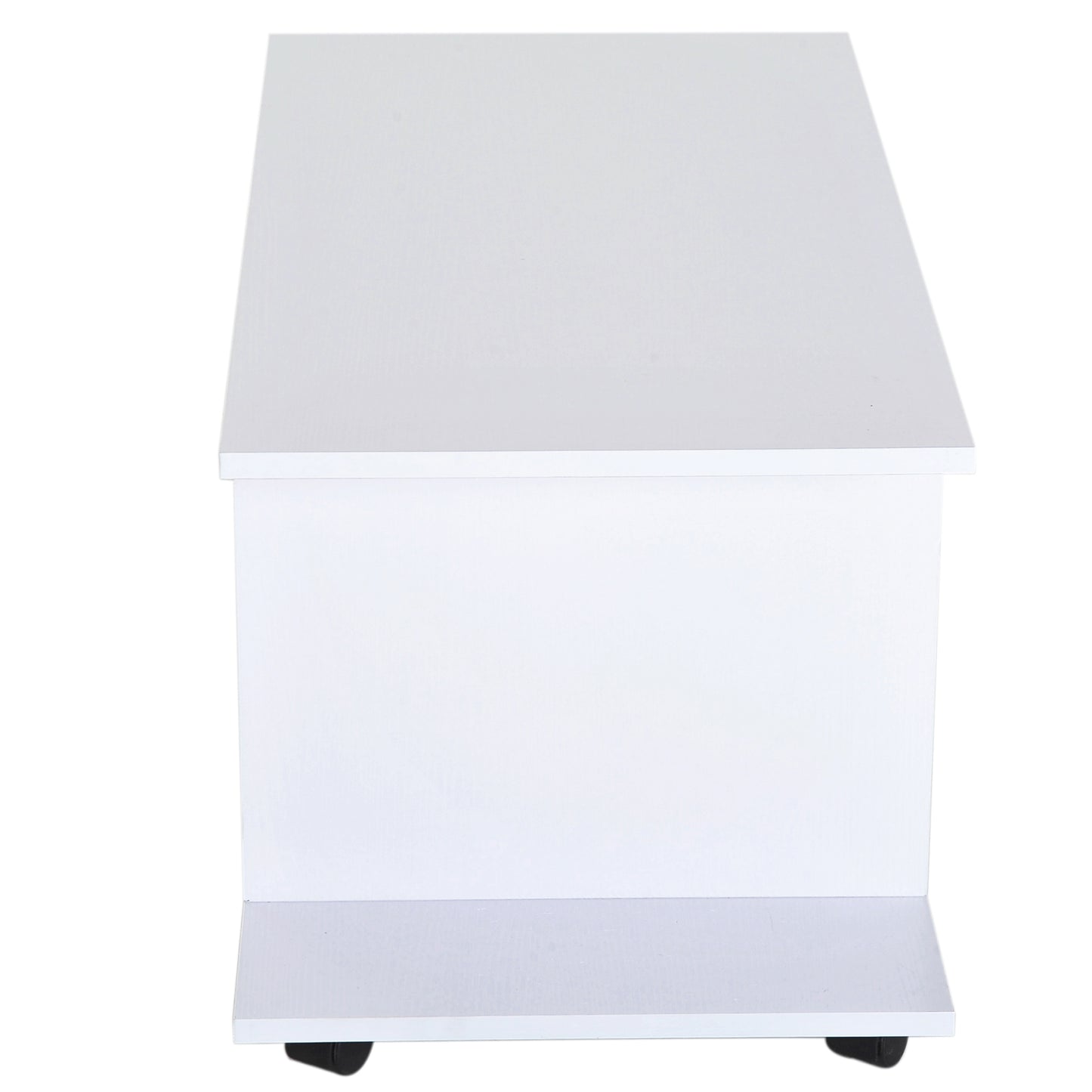 HOMCOM Modern TV Cabinet Stand Storage Shelves Table Bookcase White
